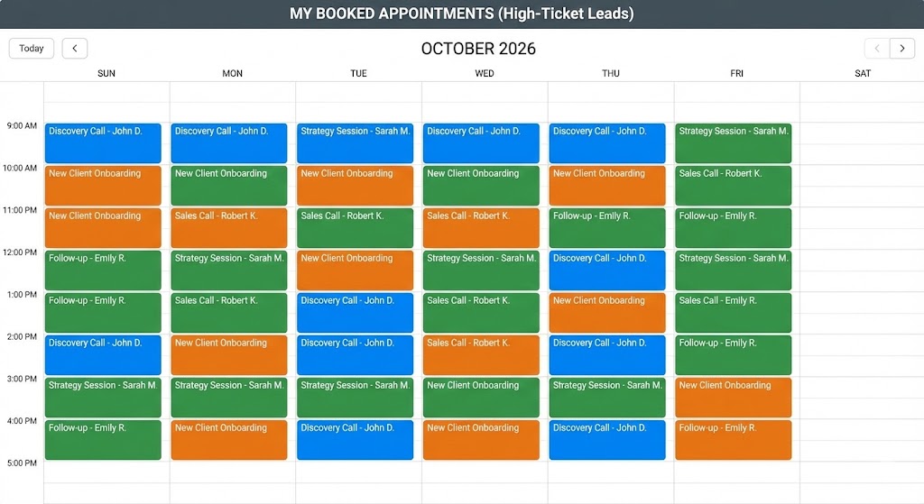 Fully booked calendar for high ticket coaching business