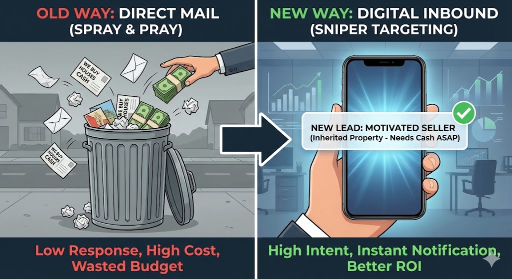 Off market real estate leads comparison direct mail vs digital ads