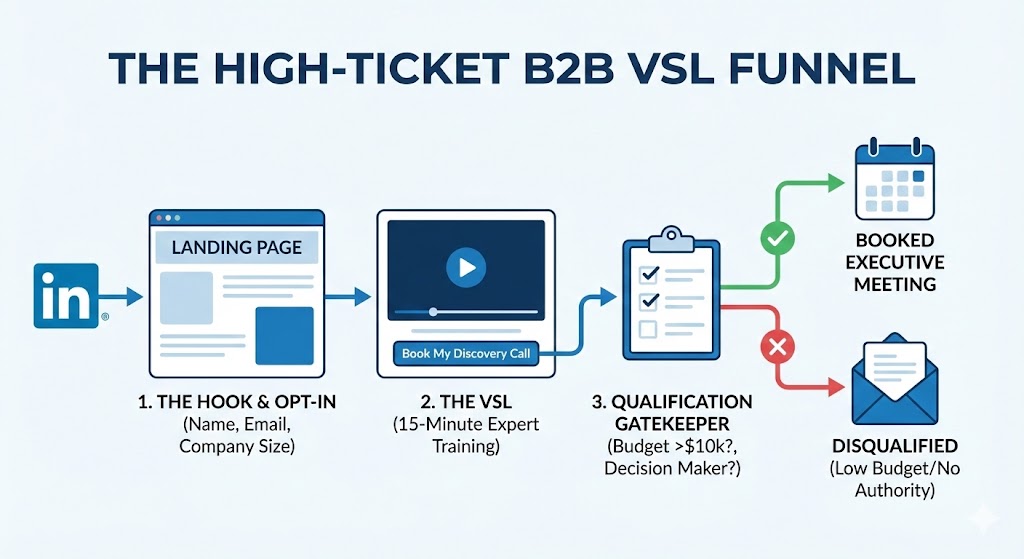Video sales letter funnel for high-ticket B2B leads